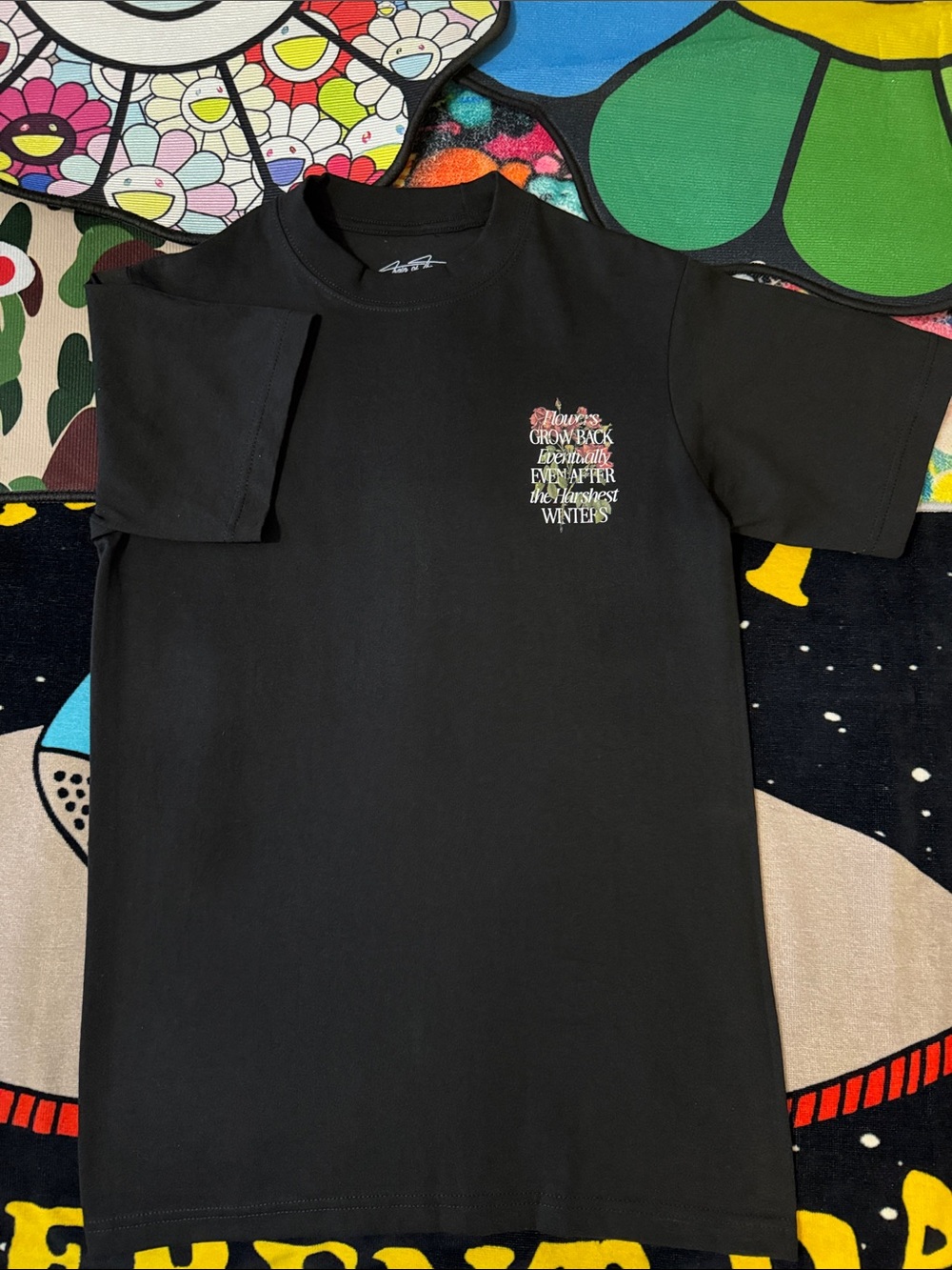 GROWTH EVENTUALLY BLACK TEE NWOT - Picture 3 of 14